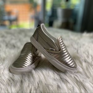Kids Vans Metallic Leather Slip On